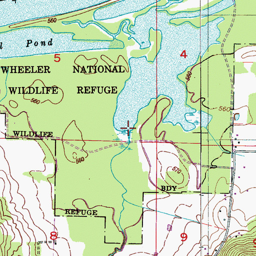 Topographic Map of Madden Branch, AL