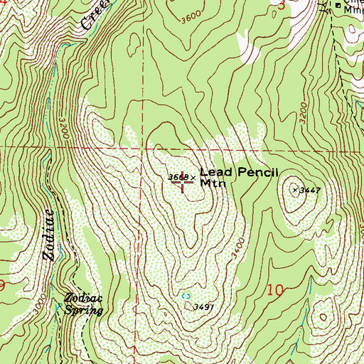 Topographic Map of Lead Pencil Mountain, WA