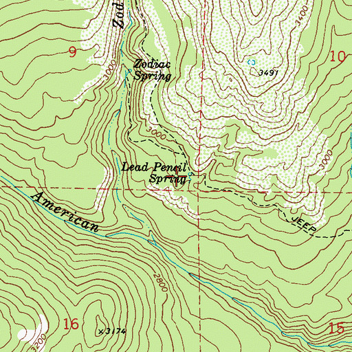 Topographic Map of Lead Pencil Spring, WA