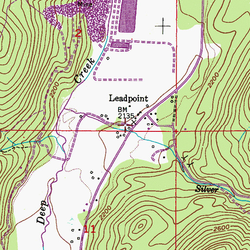 Topographic Map of Leadpoint, WA