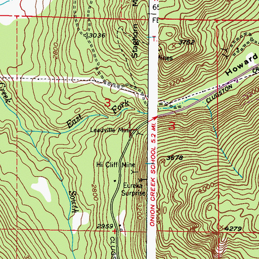 Topographic Map of Leadville Mine, WA