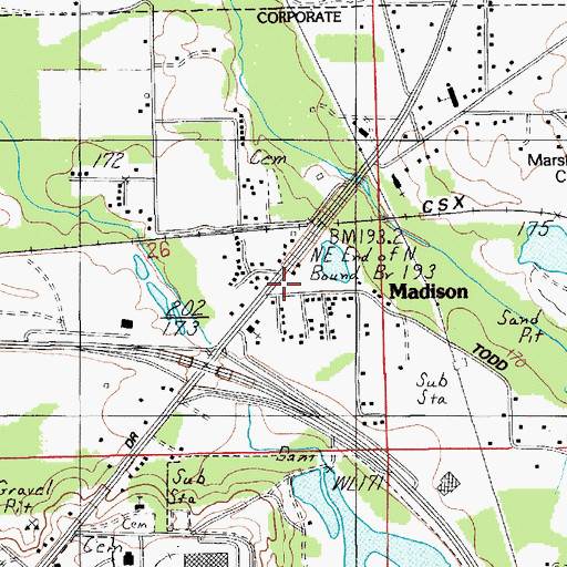 Topographic Map of Madison, AL