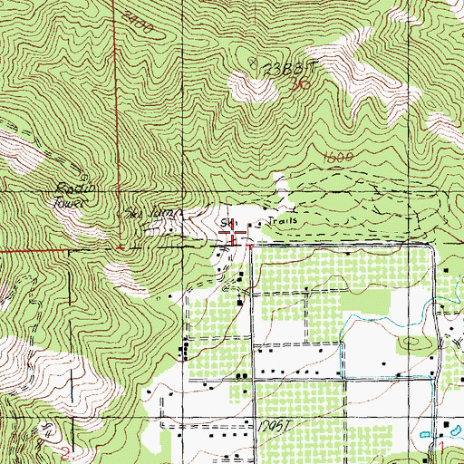 Topographic Map of Leavenworth Winter Sports Area, WA
