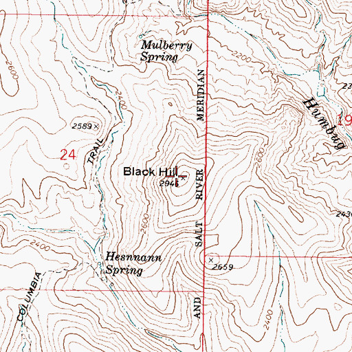 Topographic Map of Black Hill, AZ