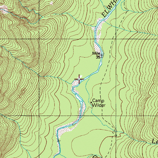 Topographic Map of Leitha Creek, WA