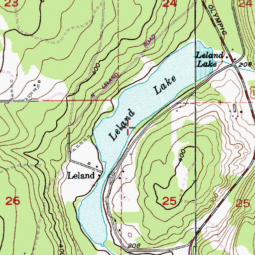 Topographic Map of Leland Lake, WA