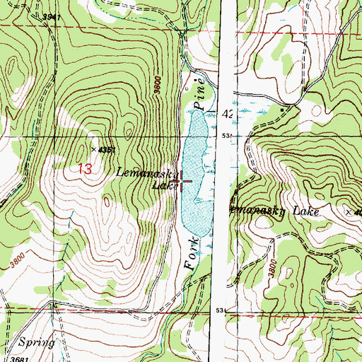 Topographic Map of Lemanasky Lake, WA