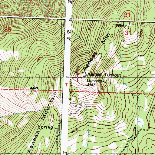 Topographic Map of Lemanasky Mountain, WA