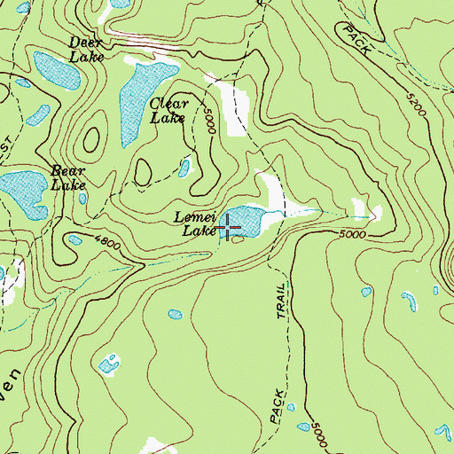 Topographic Map of Lemei Lake, WA