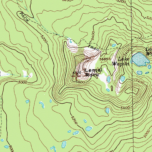 Topographic Map of Lemei Rock, WA