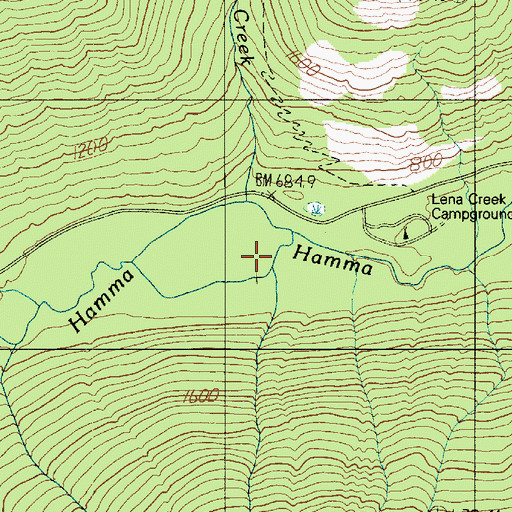 Topographic Map of Lena Creek, WA