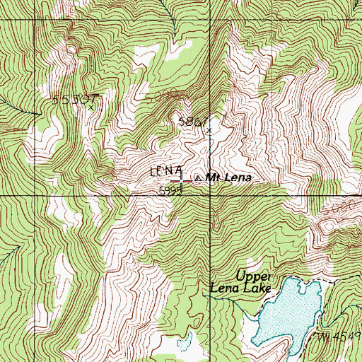 Topographic Map of Mount Lena, WA