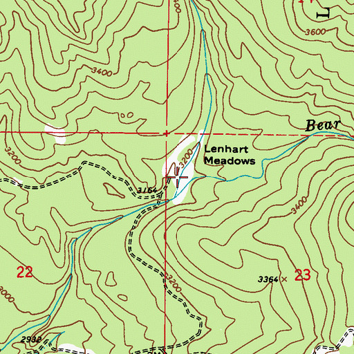 Topographic Map of Lenhart Meadows, WA