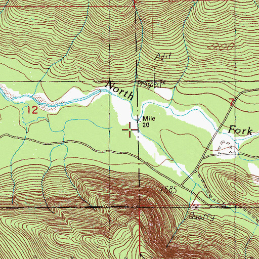 Topographic Map of Lennox Creek, WA