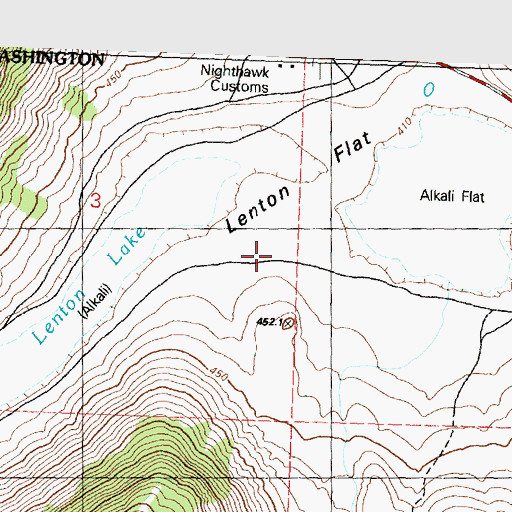 Topographic Map of Lenton Flat, WA