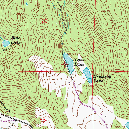 Topographic Map of Lenz Lake, WA