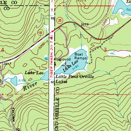 Topographic Map of Lake Leo, WA