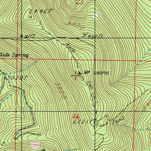 Topographic Map of Mount Leona, WA