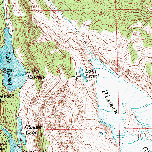 Topographic Map of Lake Lepul, WA