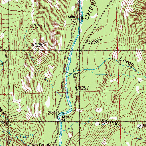 Topographic Map of Leroy Creek, WA