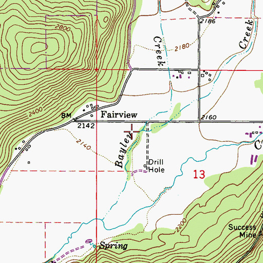 Topographic Map of Leslie Creek, WA