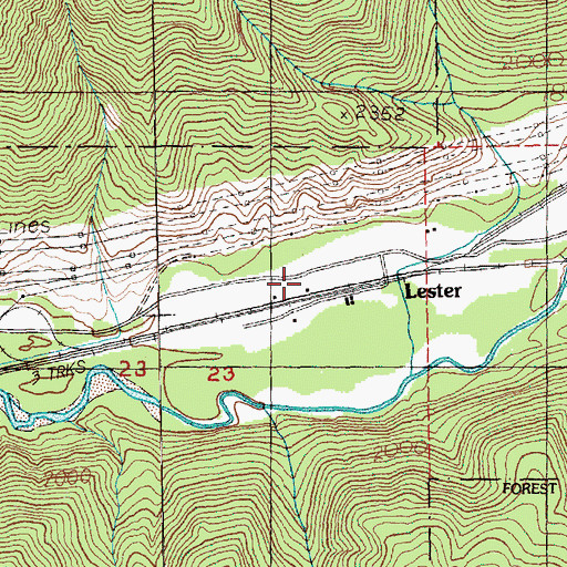 Topographic Map of Lester, WA