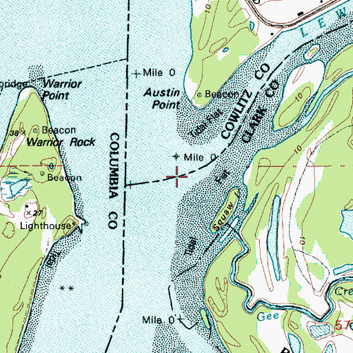 Topographic Map of Lewis River, WA