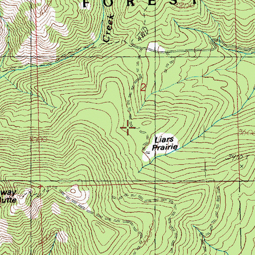 Topographic Map of Liars Prairie, WA