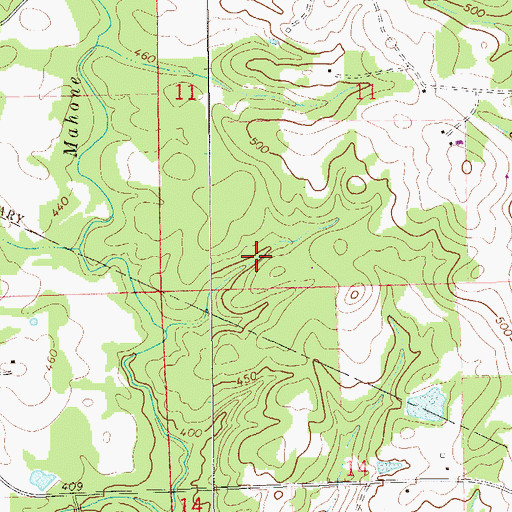 Topographic Map of Mahone Creek, AL