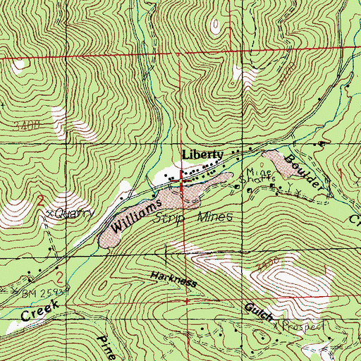 Topographic Map of Liberty, WA