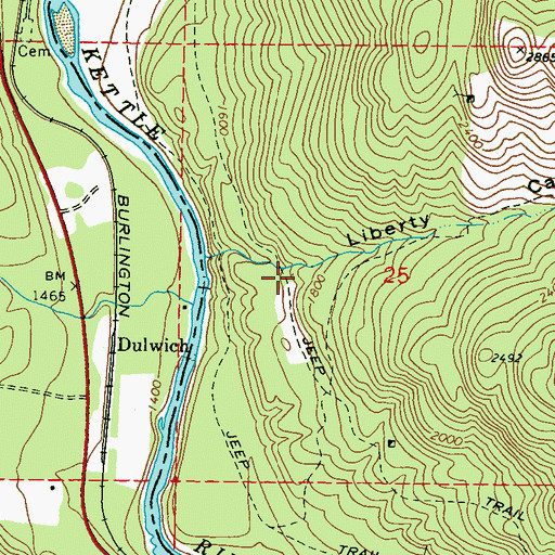 Topographic Map of Liberty Canyon, WA