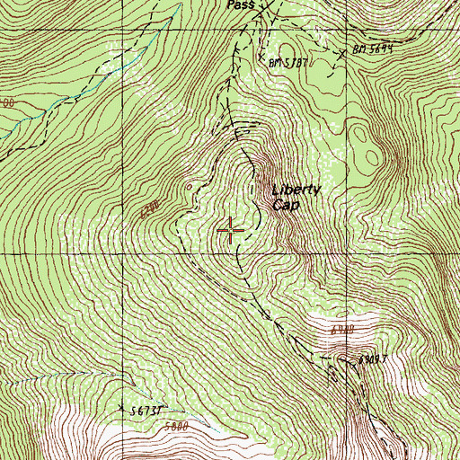 Topographic Map of Liberty Cap, WA