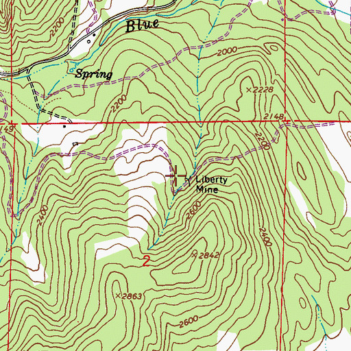 Topographic Map of Liberty Mine, WA