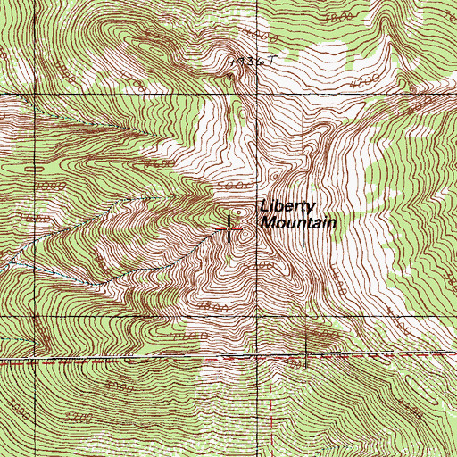 Topographic Map of Liberty Mountain, WA