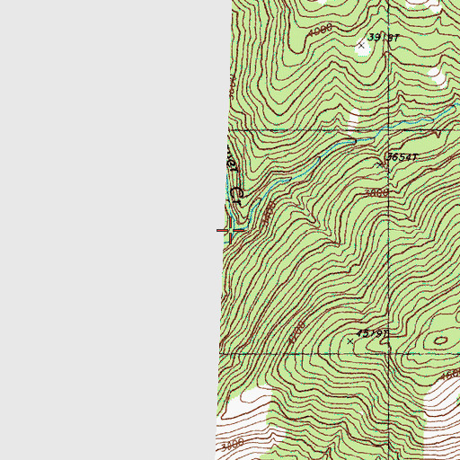Topographic Map of Lightning Creek, WA