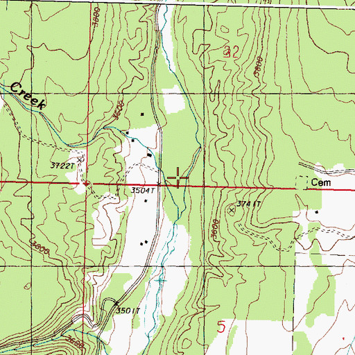 Topographic Map of Lightning Creek, WA