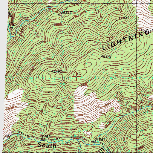 Topographic Map of Lightning Creek Ridge, WA