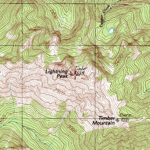 Topographic Map of Lightning Peak, WA