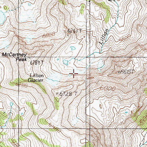 Topographic Map of Lillian Glacier, WA