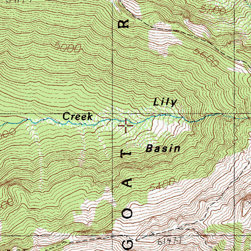 Topographic Map of Lily Basin, WA