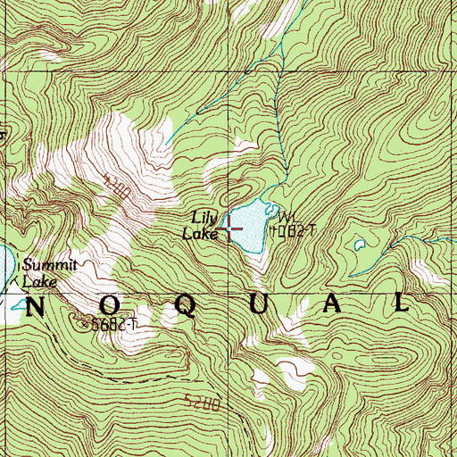 Topographic Map of Lily Lake, WA