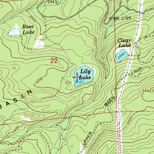 Topographic Map of Lily Lake, WA