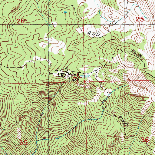 Topographic Map of Lily Pond Lake, WA