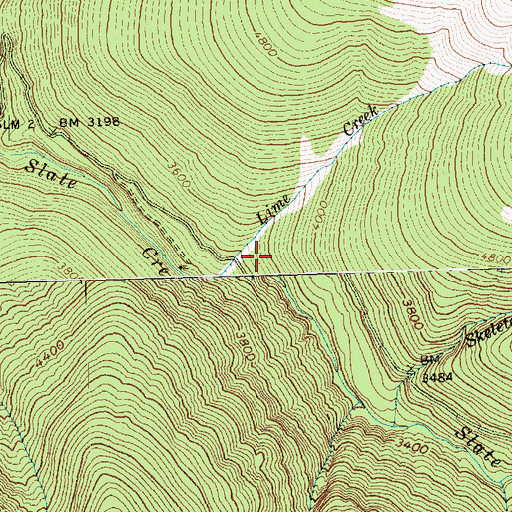 Topographic Map of Lime Creek, WA