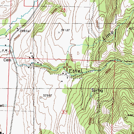 Topographic Map of Lime Creek, WA