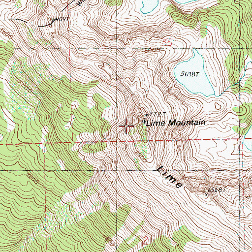 Topographic Map of Lime Mountain, WA