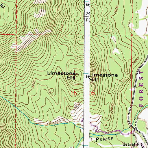 Topographic Map of Limestone Hill, WA