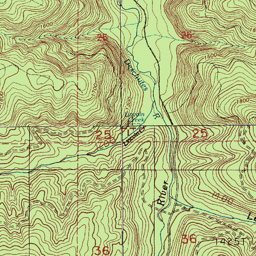 Topographic Map of Lincoln Creek, WA