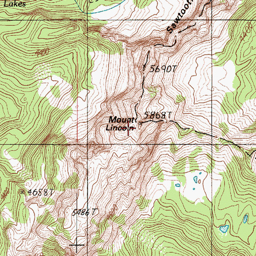 Topographic Map of Mount Lincoln, WA