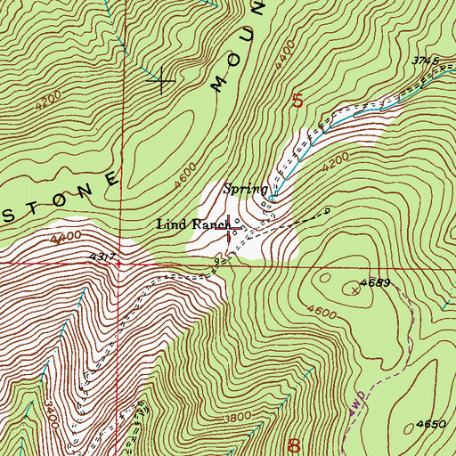 Topographic Map of Lind Ranch, WA